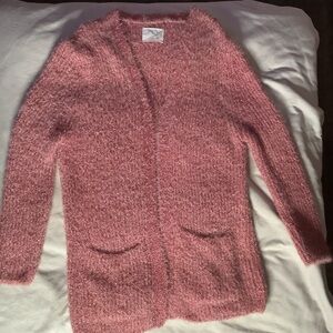 Zara Girls Rose Gold Open Cardigan Sparkle Glitter Fuzzy Size 13/14